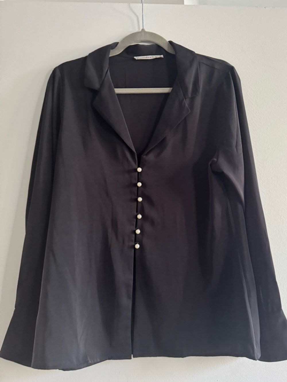 Abercrombie Satin Lapel Shirt with Pearl Buttons